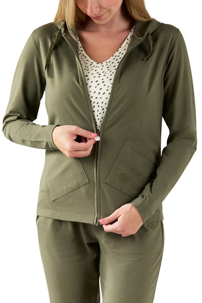 Everyday Hooded Jacket, Alternate, color, Deep Olive