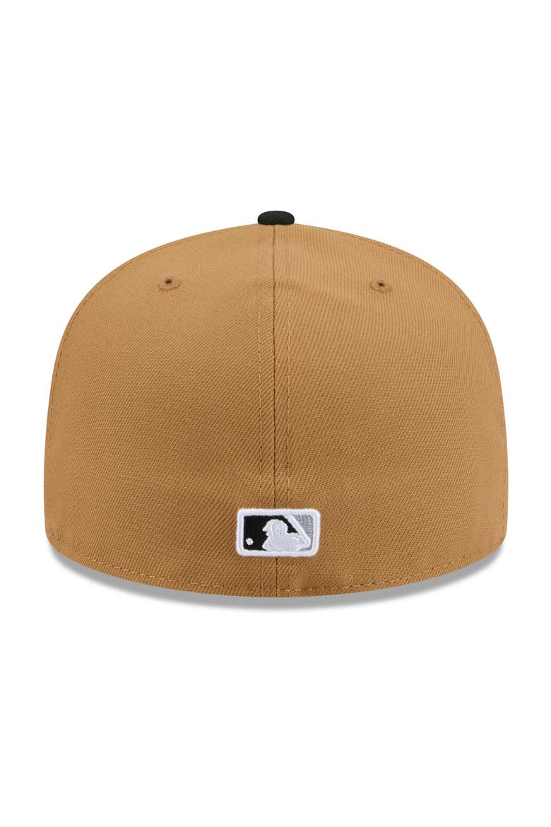 Men's New Era Tan Chicago White Sox Fruit Sticker 59FIFTY Fitted Hat, Alternate, color, Tan