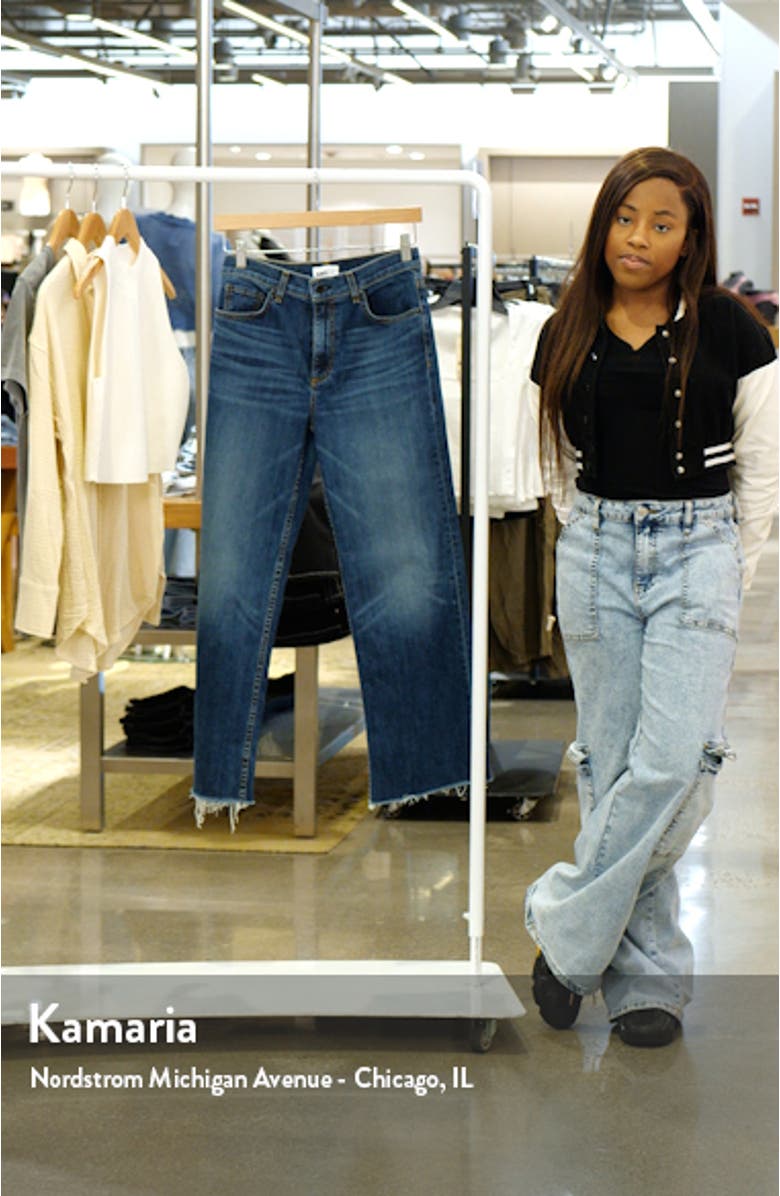 Frayed High Waist Ankle Wide Leg Jeans, sales video thumbnail