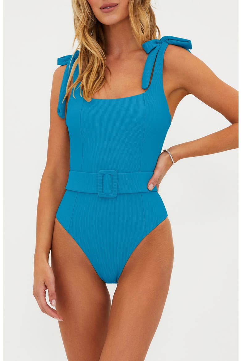 Sydney Belted One-Piece Swimsuit, Main, color, RIVIERA BLUE