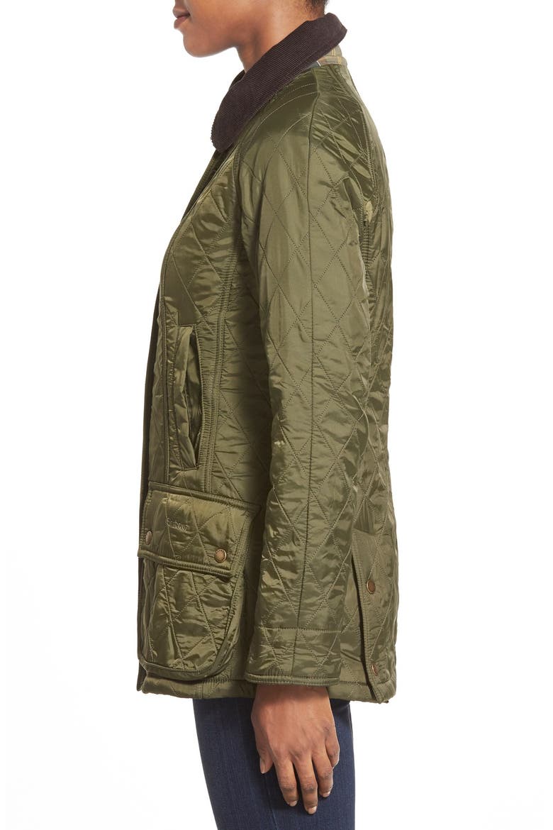 Beadnell Fleece Lined Quilted Jacket, Alternate, color, OLIVE/ OLIVE