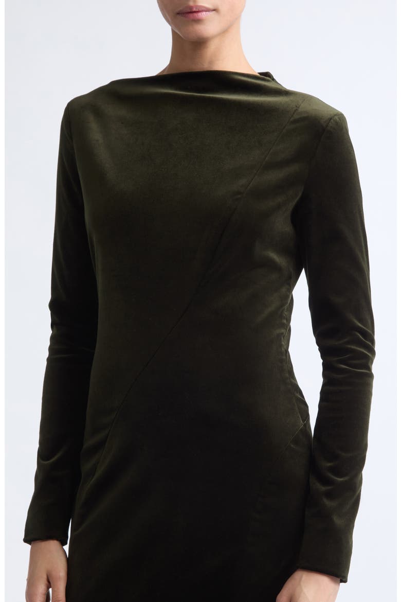 Stretch Velvet Ankle Dress, Alternate, color, UTILITY