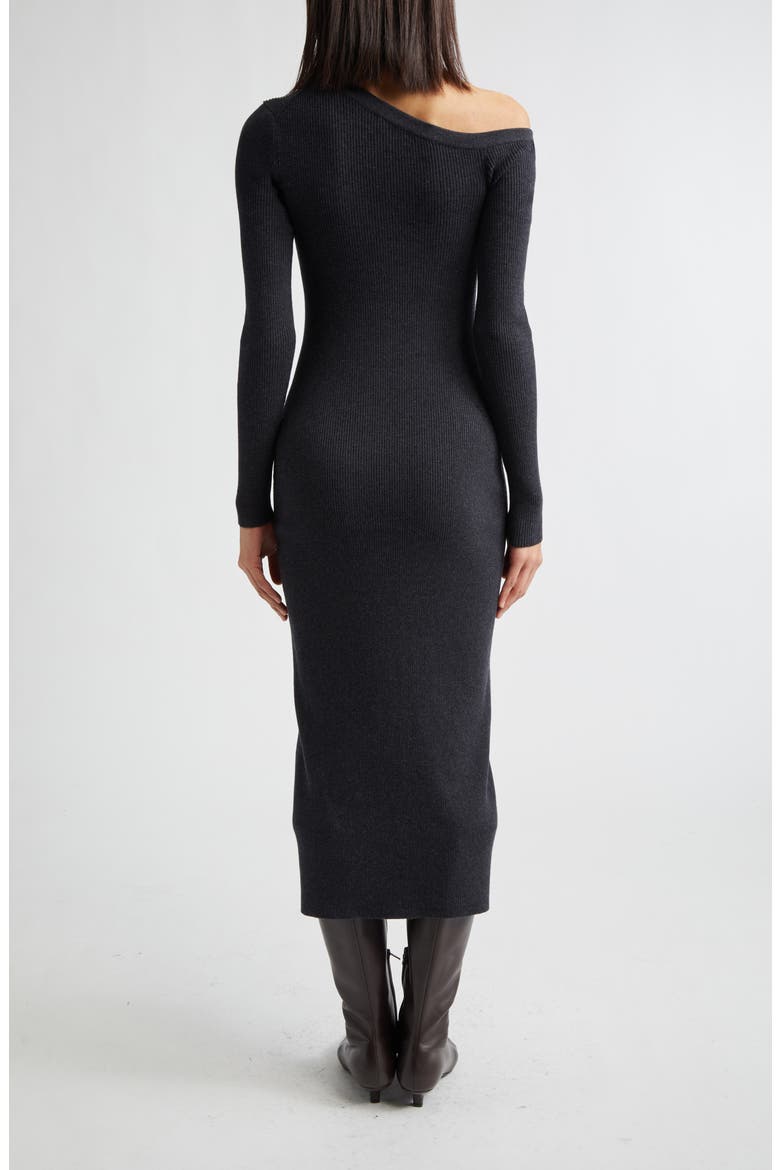 Craftsman Rib One-Shoulder Sweater Dress, Alternate, color, NOCTURNE