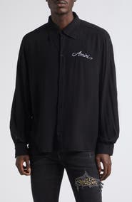 AMIRI MA Check Viscose Button-Up Shirt