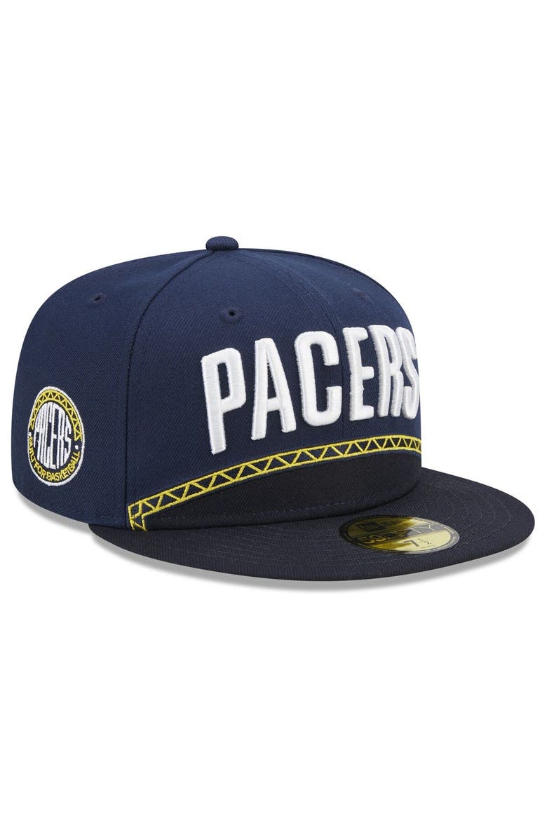 Men's New Era  Navy Indiana Pacers 2022/23 City Edition Official 59FIFTY Fitted Hat, Alternate, color, Navy