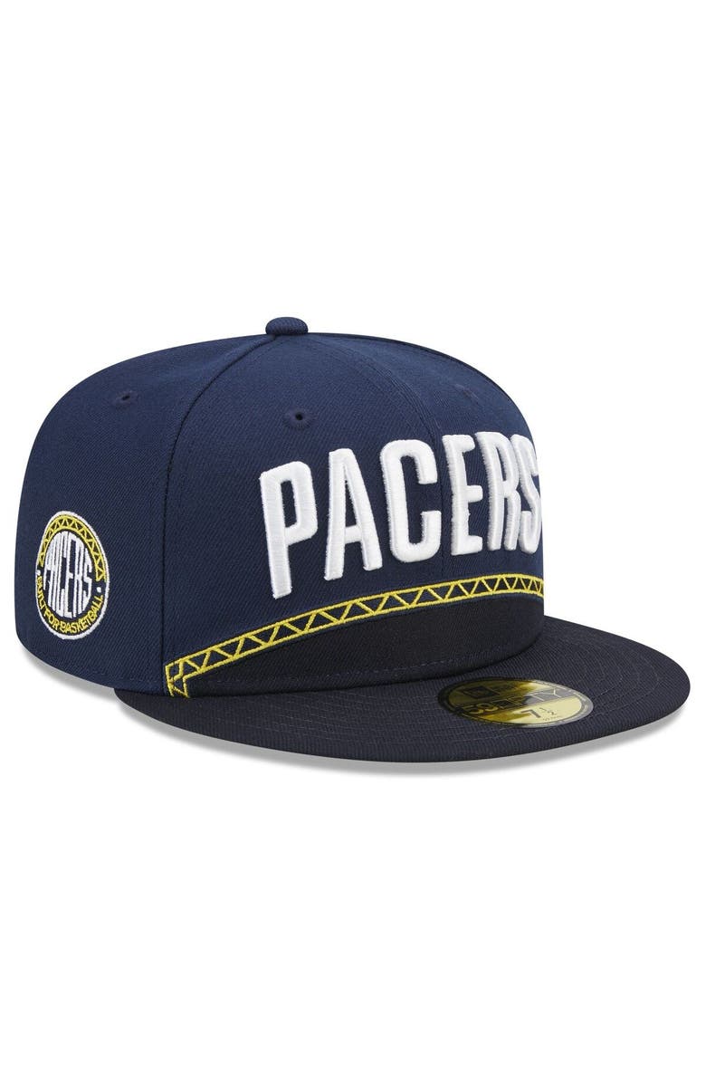 New Era Men's New Era  Navy Indiana Pacers 2022/23 City Edition Official 59FIFTY Fitted Hat, Alternate, color, 