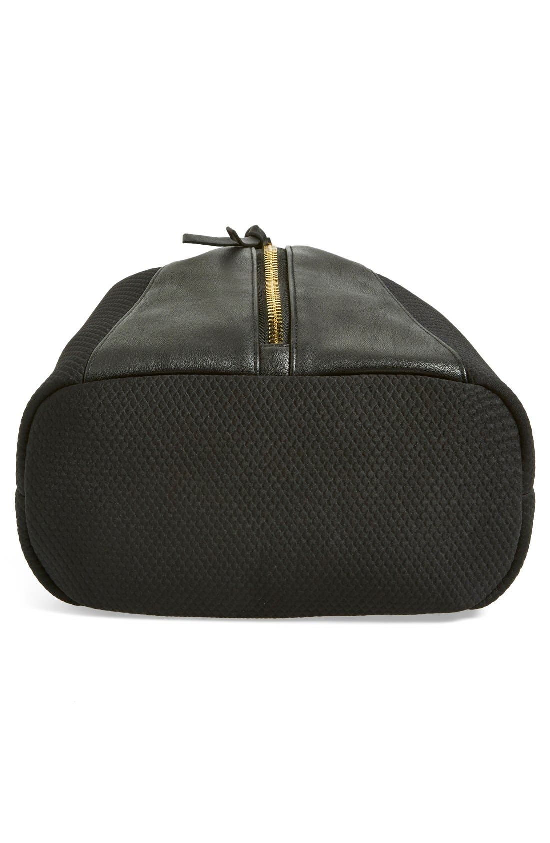 Neoprene Drawstring Backpack, Alternate, color, BLACK