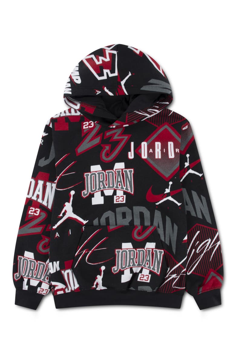 Kids' MJ Dynasty Pullover Hoodie, Main, color, BLACK