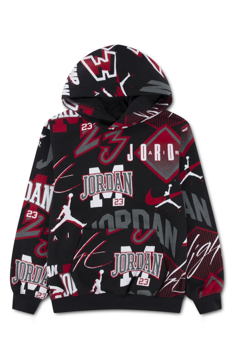 Jordan Kids' MJ Dynasty Pullover Hoodie, Main, color, Black