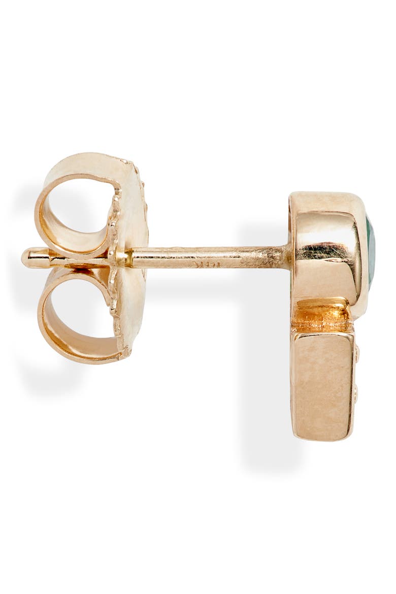 Cléo Emerald & Diamond Stud Earrings, Alternate, color, YELLOW GOLD/ EMERALD
