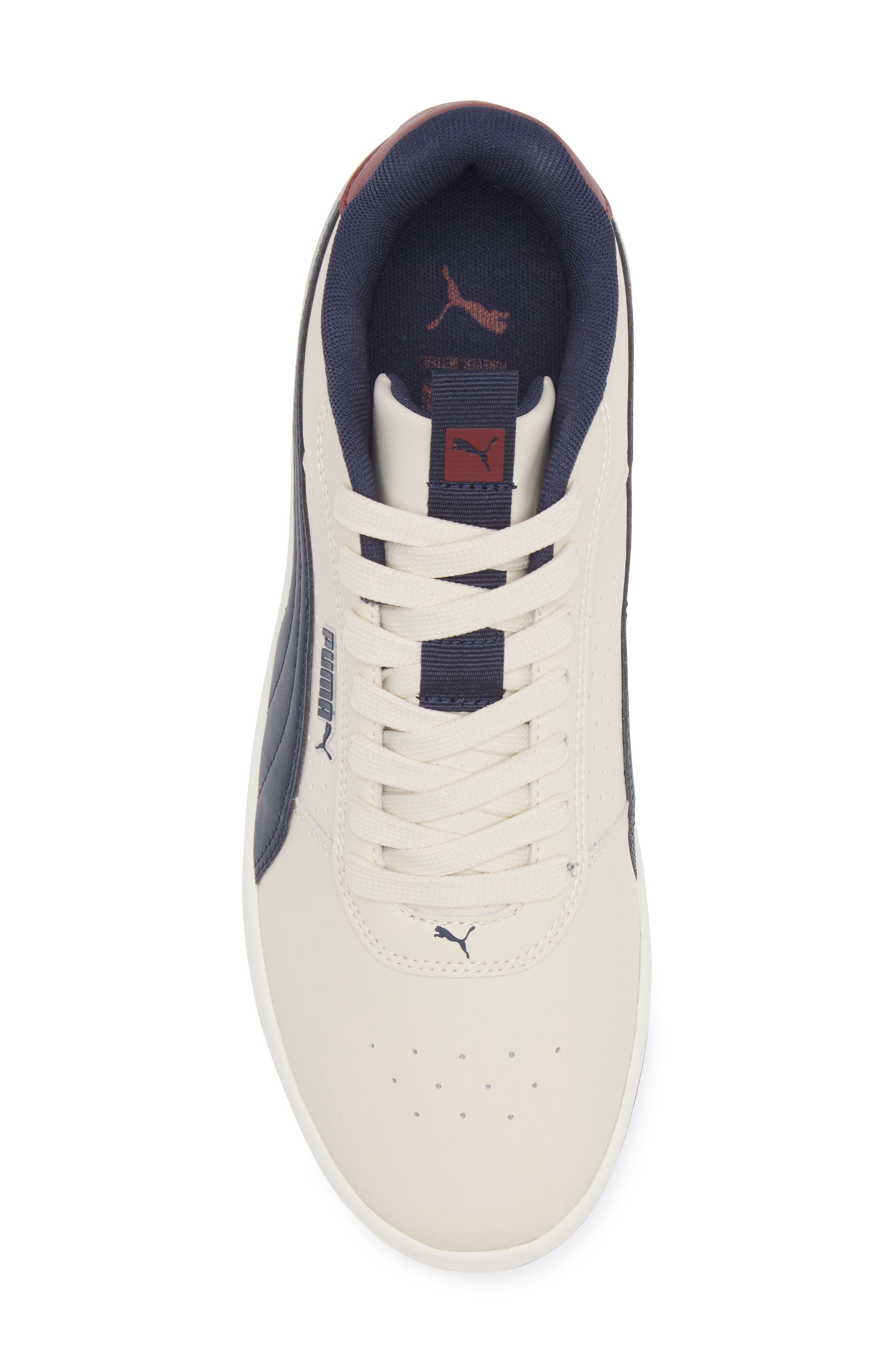 PUMA Court Ravine Sneaker, Alternate, color, Alpine Snow-Red-Navy