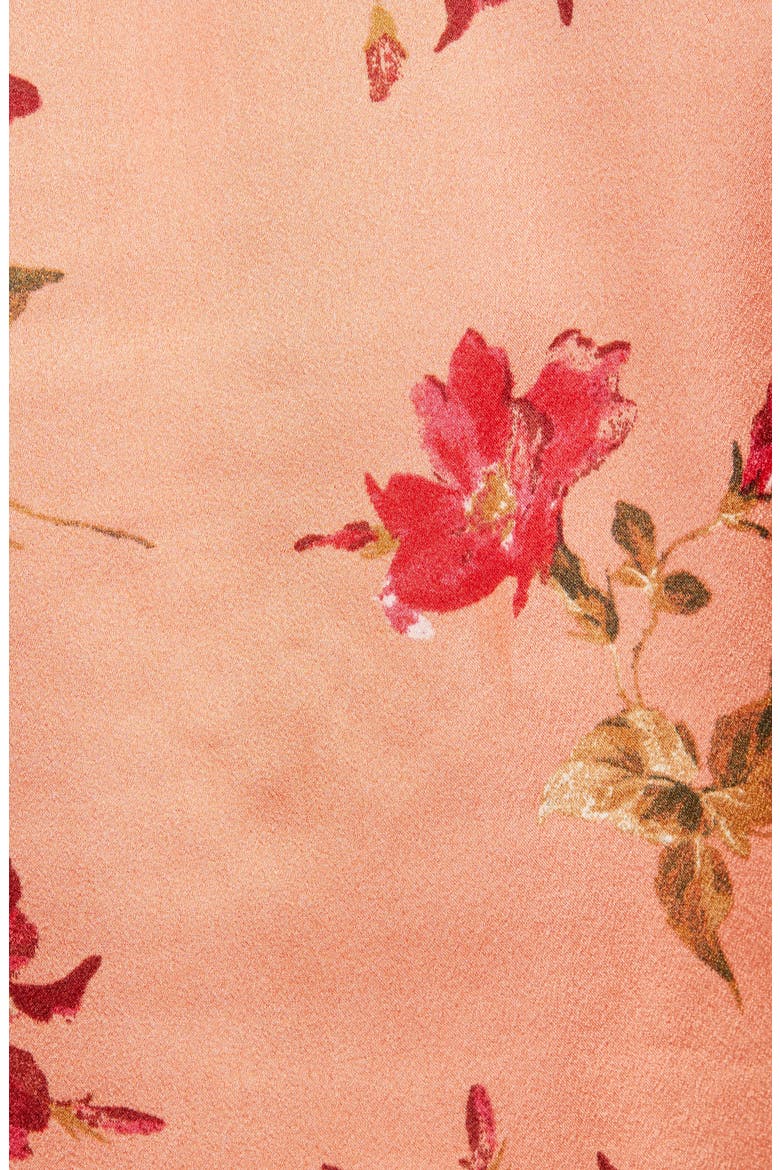 Button-Up Satin Top, Alternate, color, CORAL CLAY CLASSIC SILK FLORAL