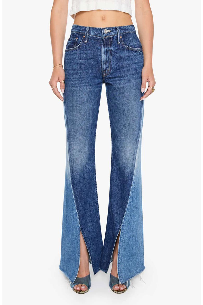Bookie Slit Twist Heel Fray High Waist Bootcut Jeans, Main, color, DOUBLE TAKE