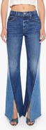 MOTHER Bookie Slit Twist Heel Fray High Waist Bootcut Jeans