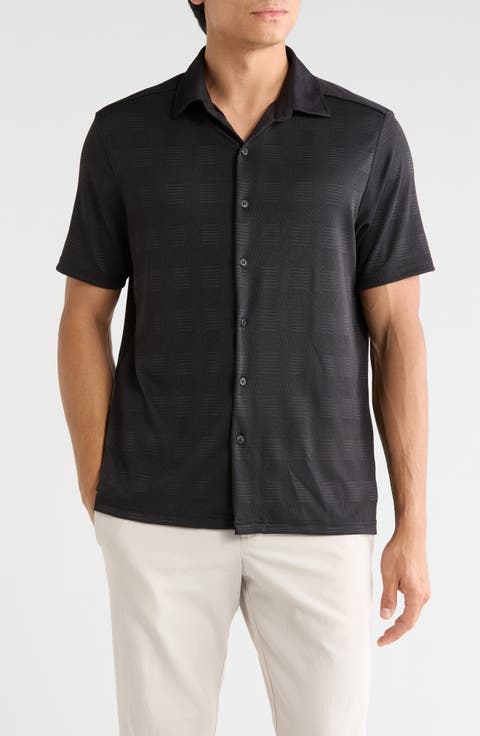 Edmond Short Sleeve Knit Button-Up Shirt