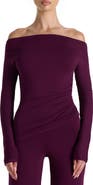 Naked Wardrobe Off the Shoulder Ruched Top