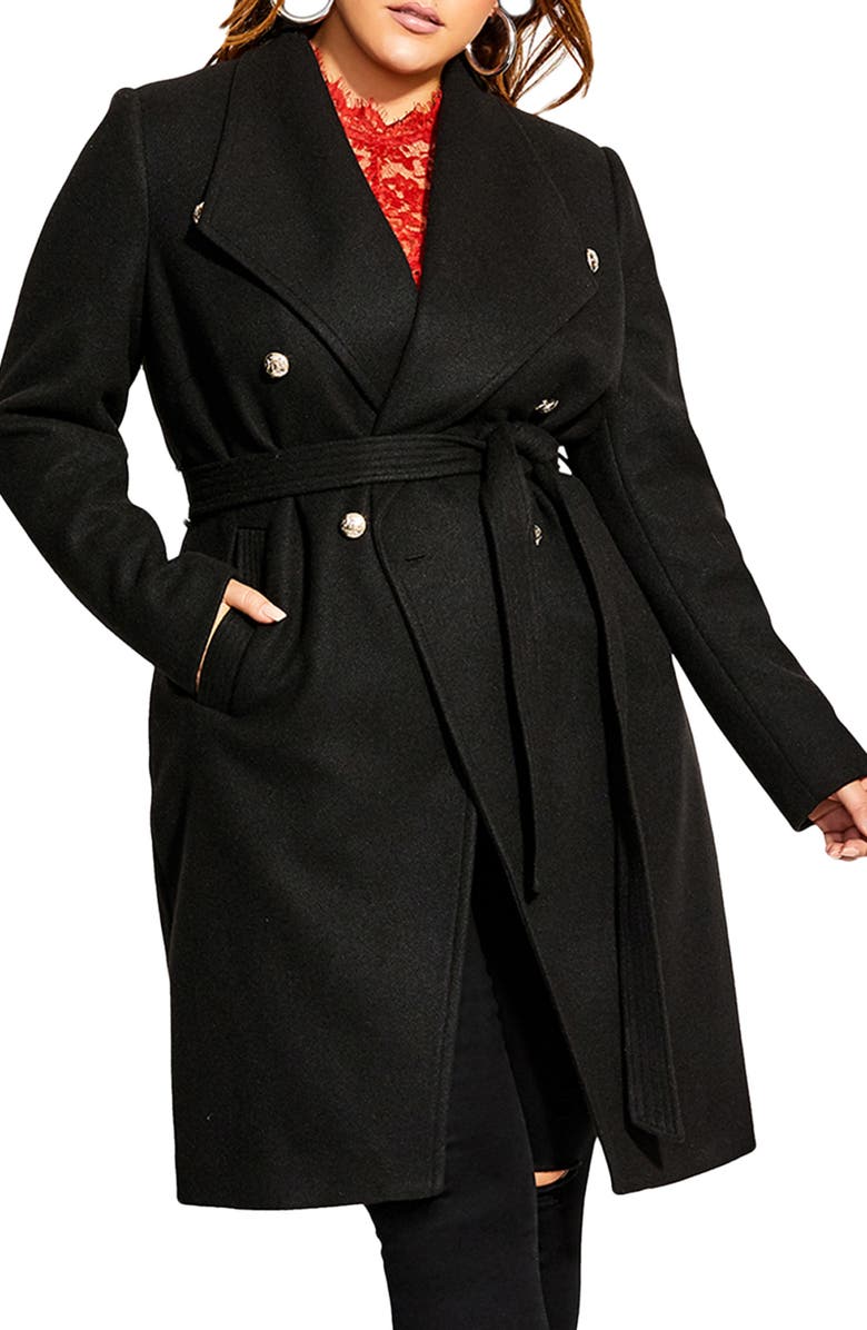 City Chic Belted Trench Coat, Main, color, 