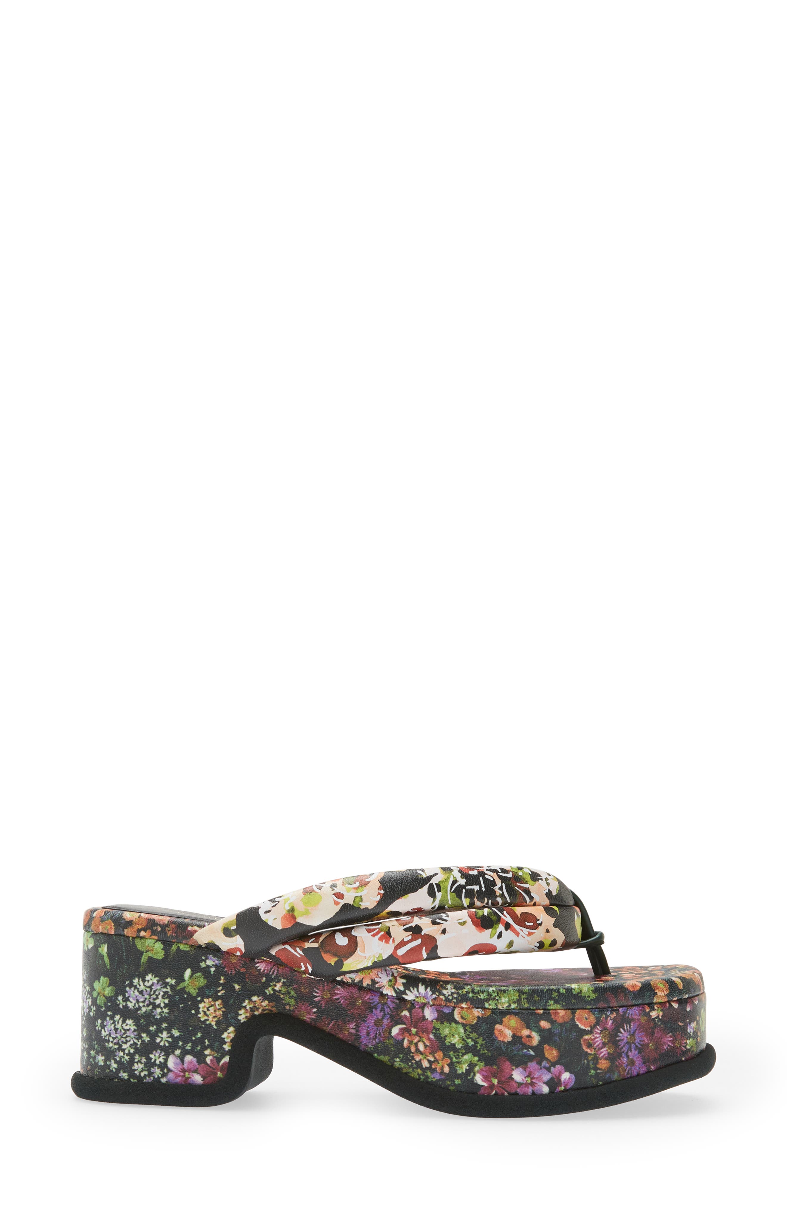 Dries Van Noten Floral Platform Flip Flop, Alternate, color, 