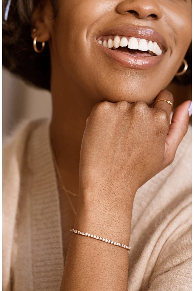 CZ Prong Set Tennis Bracelet, Alternate, color, Gold Vermeil