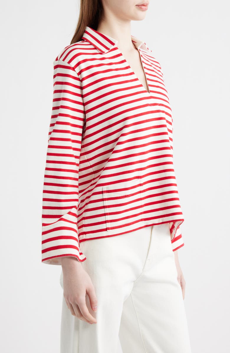 Polo Ralph Lauren Mariner Stripe Jersey Top, Alternate, color, Red/ Deckwash White