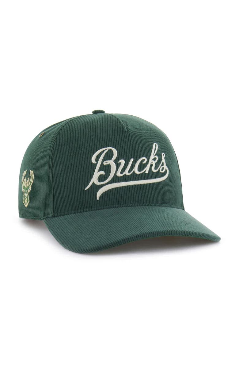 '47 Men's '47 Hunter Green Milwaukee Bucks Golden Age Relaxed Corduroy Hitch Adjustable Hat, Main, color, Hunter Green