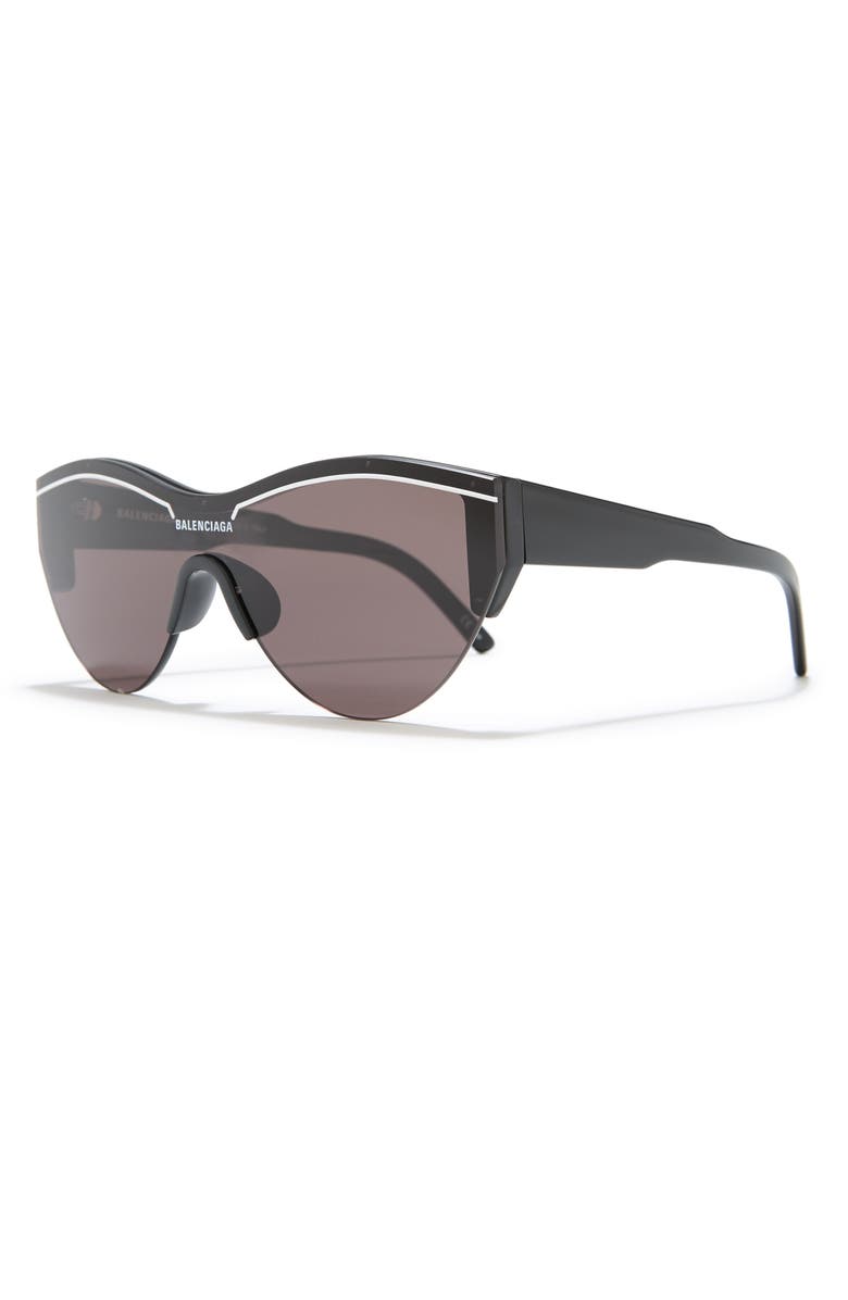 Balenciaga 99mm Shield Sunglasses, Alternate, color, Black Grey