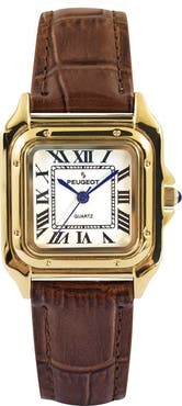 Peugeot Slim Leather Tank Watch- 36MM