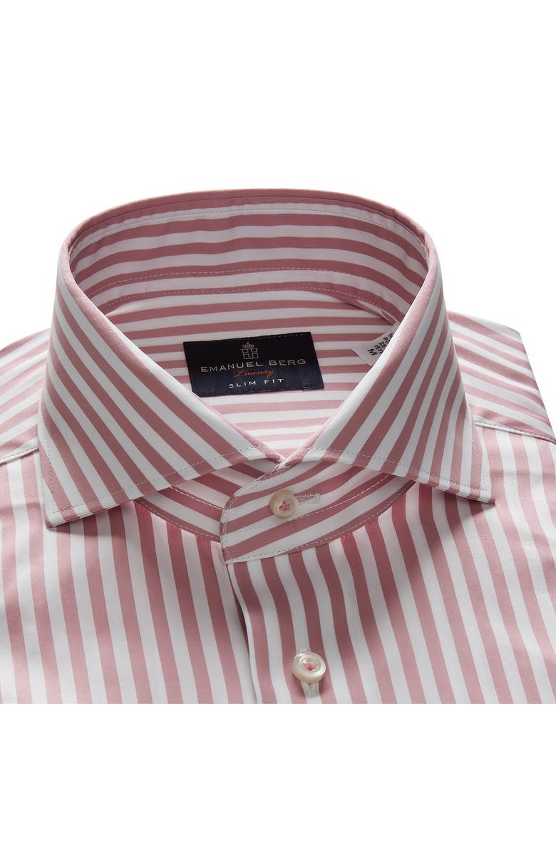 Emanuel Berg Slim Fit Poplin Sport Shirt, Alternate, color, Pink