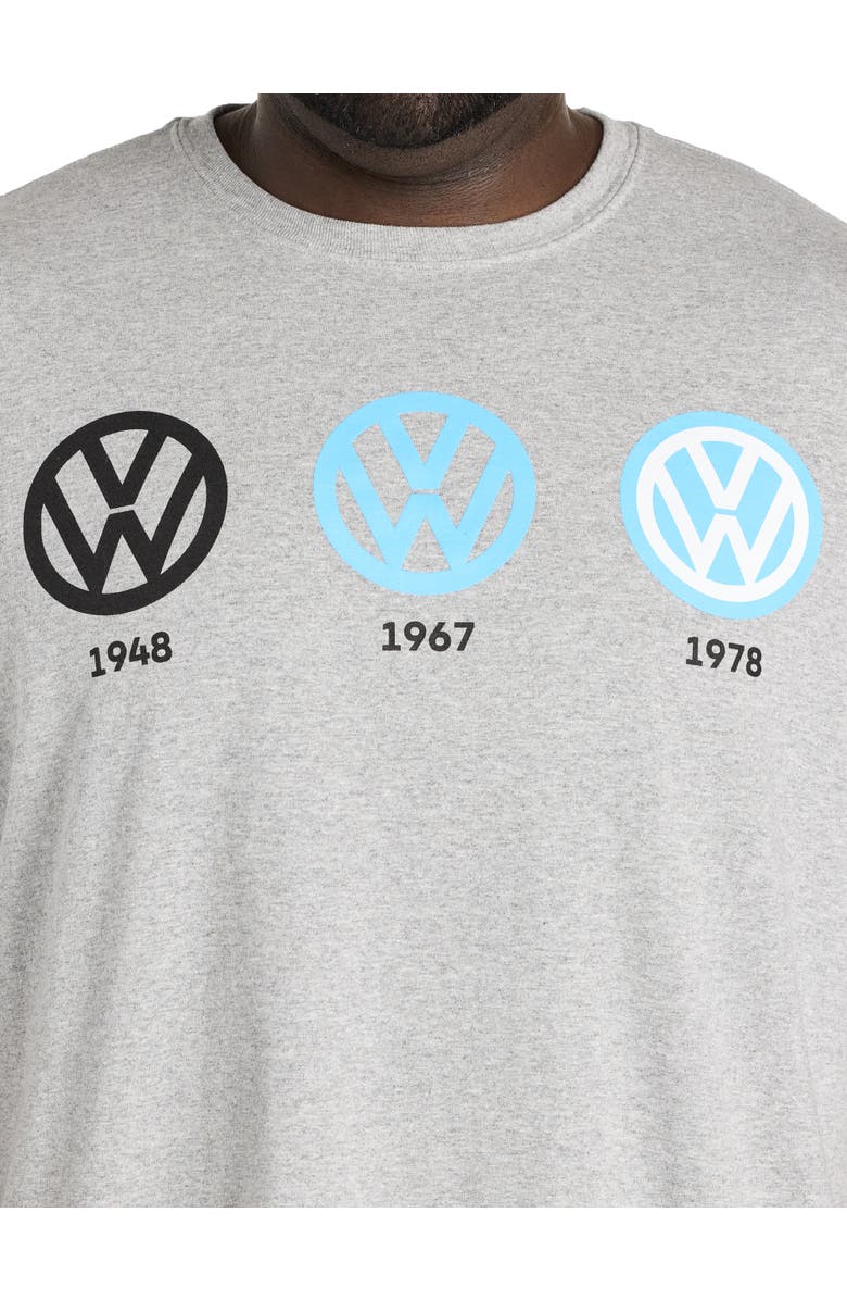 True Nation by DXL Big & Tall Volkswagon Logos Graphic Tee, Alternate, color, Heather Grey