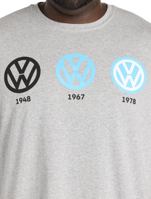 True Nation By Dxl Big & Tall Volkswagon Logos Graphic Tee In Heather Grey
