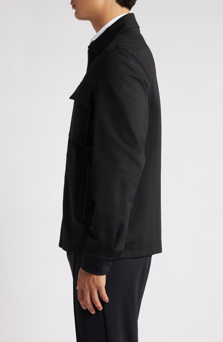 BOSS Sigmon Zip-Up Shirt Jacket, Alternate, color, Black