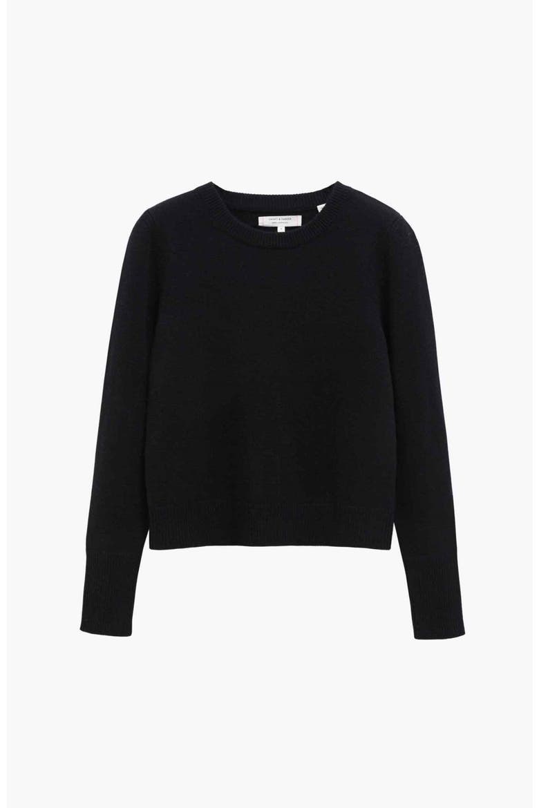 Pure Cashmere Cropped Sweater, Alternate, color, Black