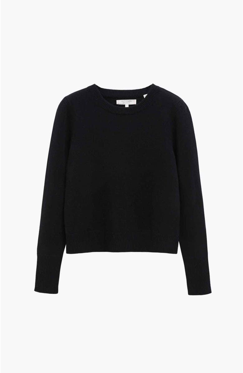 Chinti & Parker Pure Cashmere Cropped Sweater, Alternate, color, Black