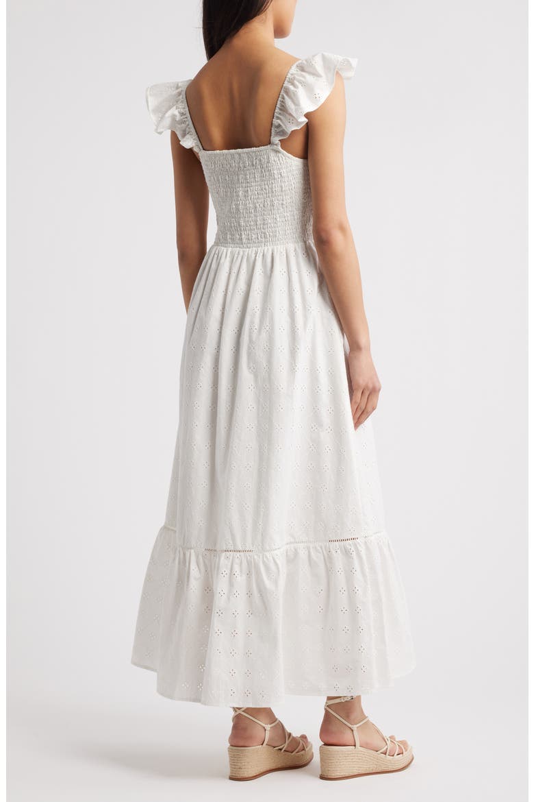 La Luna Smocked Maxi Dress, Alternate, color, WHITE