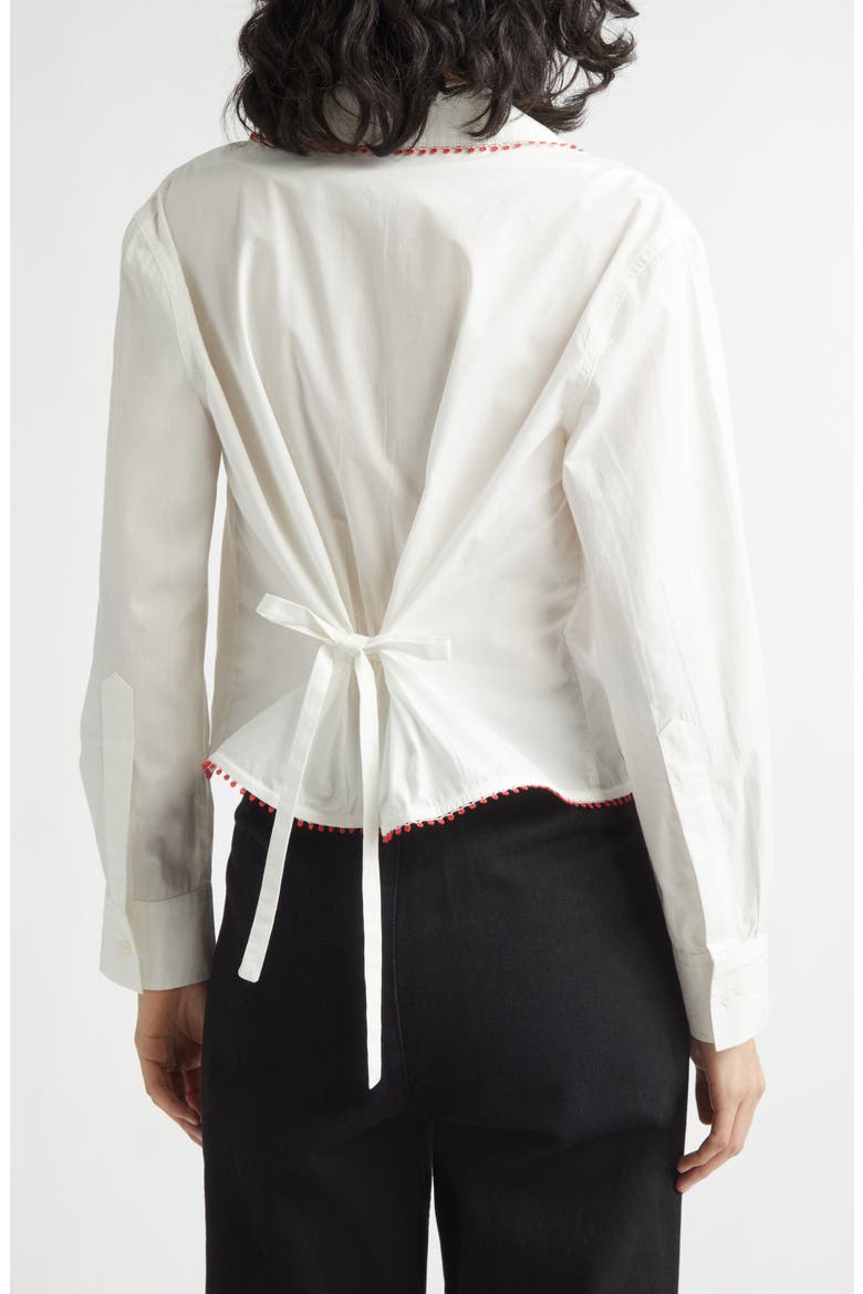 Redbud Cotton Poplin Button-Up Shirt, Alternate, color, WHITE