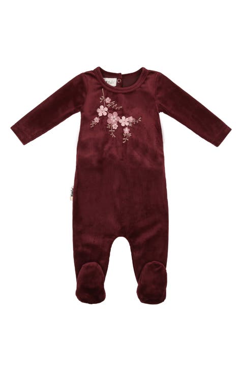 Maroon baby romper best sale