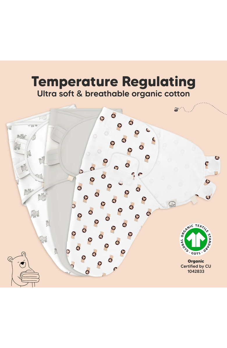 KeaBabies 3-Pack Soothe Swaddle Wraps, Alternate, color, The Wild 2