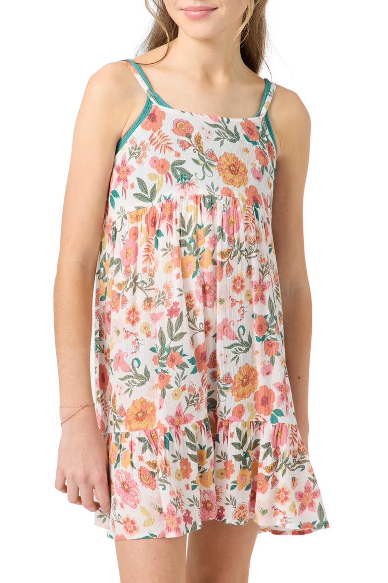 Kids' Haylee Print Dress, Main, color, VANILLA