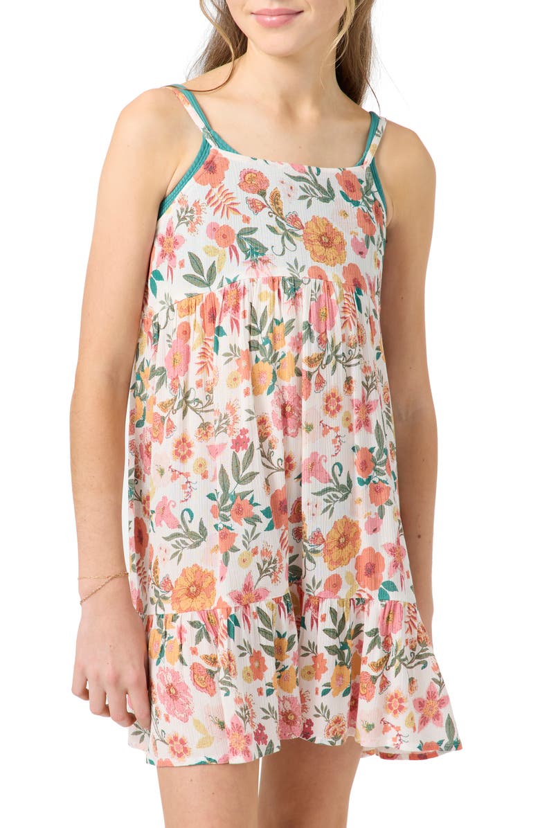 O'Neill Kids' Haylee Print Dress, Main, color, Vanilla