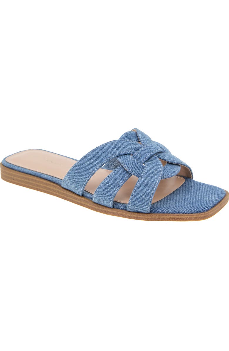 BCBGeneration Meltem Square Toe Slide Sandal, Main, color, Denim