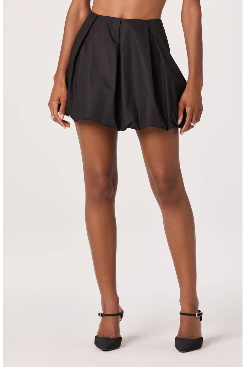 Cotton Bubble Miniskirt, Main, color, BLACK