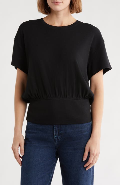 Banded Hem Rib T-Shirt