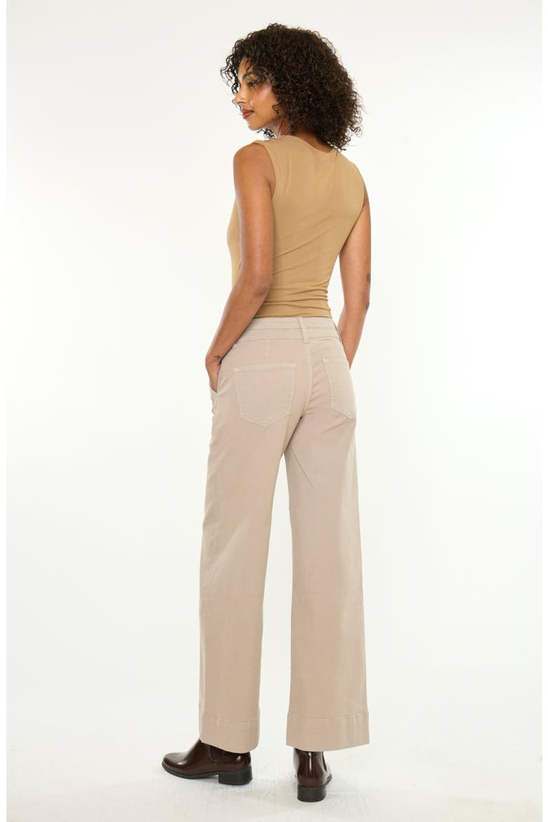Tamryn Essentials Mid Rise Wide Flare Jeans, Alternate, color, Tan