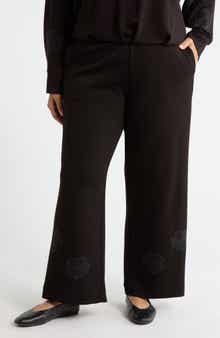 T Tahari Rose Embroidered Scuba Pants