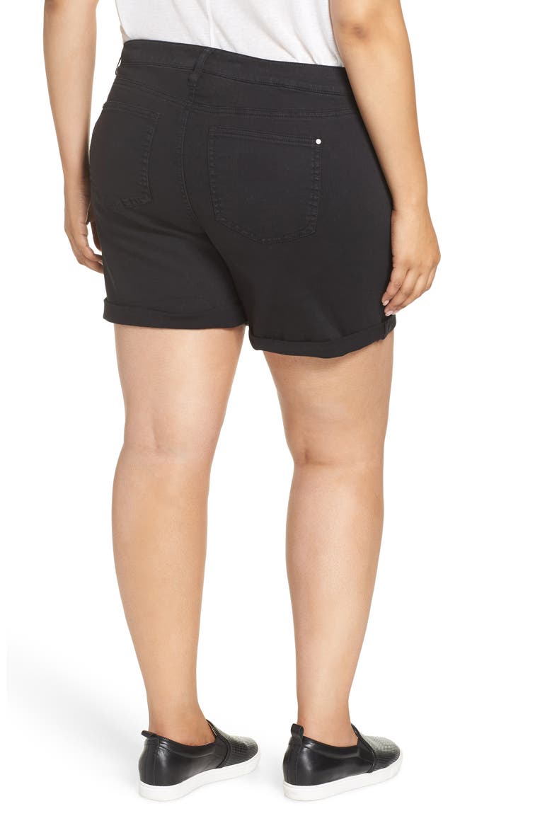 Tinsel Ripped Bermuda Shorts, Alternate, color, BLACK