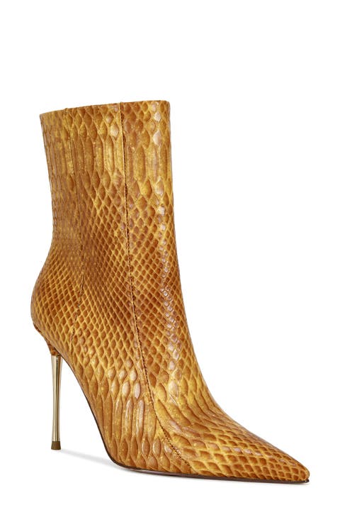 Calean Snakeskin Embossed Bootie (Women)