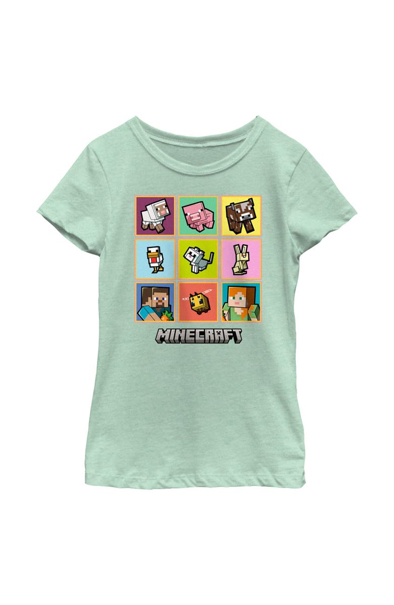 MINECRAFT Girl's Minecraft Pets Portraits Graphic T-Shirt, Main, color, Mint