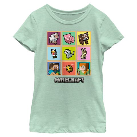 Girl's Minecraft Pets Portraits  Graphic T-Shirt