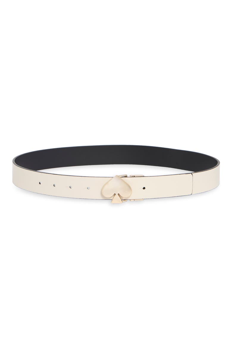 32mm spade buckle reversible belt, Alternate, color, BLACK TO CREAM / POLISHED GOLD
