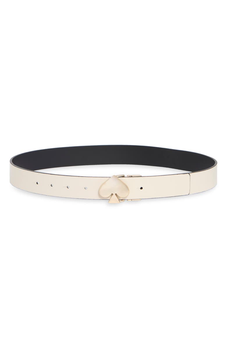 Kate Spade New York 32mm spade buckle reversible belt, Alternate, color, Black To Cream / Polished Gold